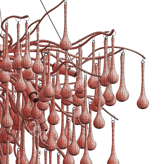 Elegant Branching Chandelier 3D model image 3