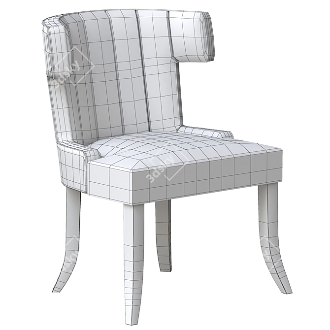 Sophisticated Fluted Fulton Armchair 3D model image 5