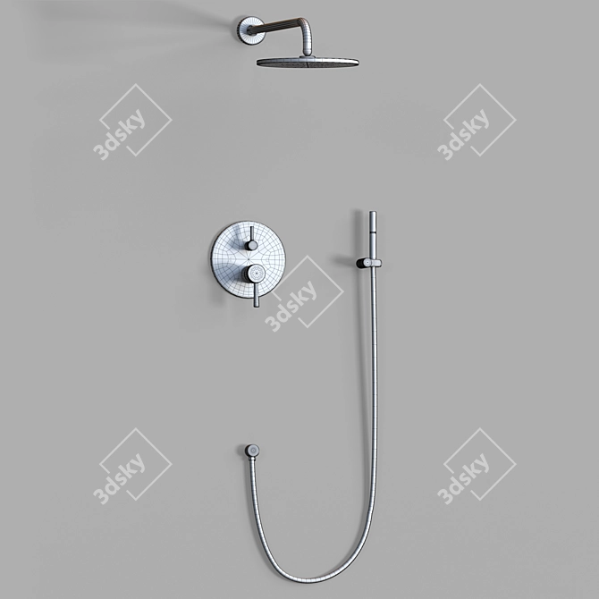 Modern Shower System LO-C for Effortless Re-pouring 3D model image 2