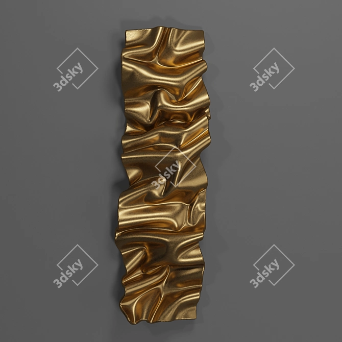 Modern Gold Sculpture Wall Decor 3D model image 2