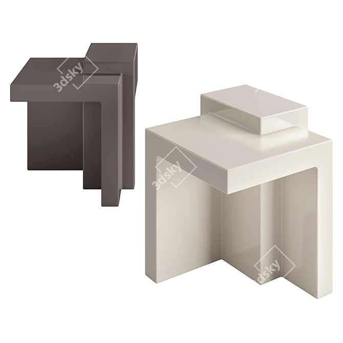 Modern Ceramic Stool: Chil nº1 3D model image 2