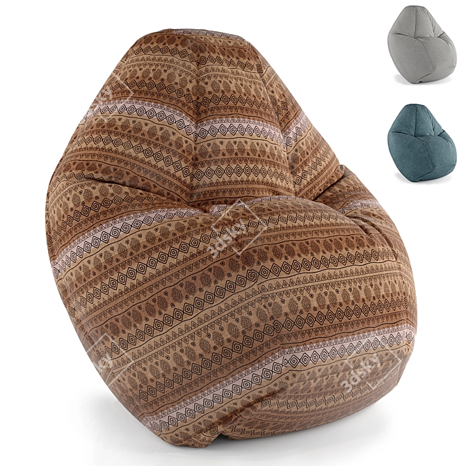 Ultimate Comfort Bean Bag - Pear Shape 3D model image 1