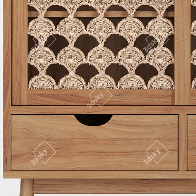 Teak Palma Bookcase: Elegant and Durable 3D model image 3