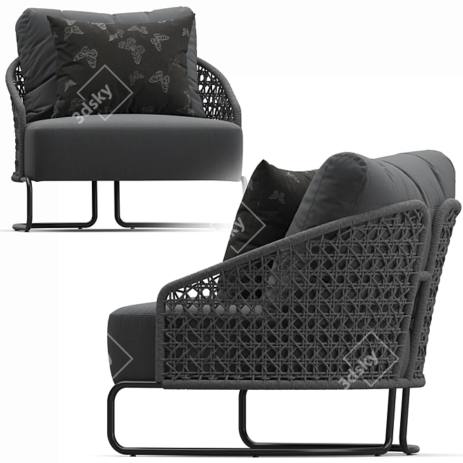 Positano Outdoor Lounge Chair 3D model image 5