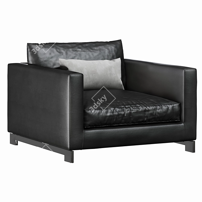 Modern Reversi Leather Armchair 3D model image 1