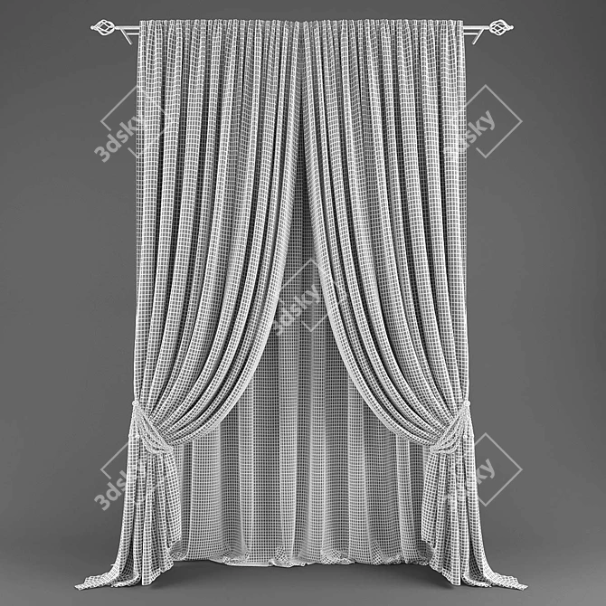 Modern Poly Blend Curtains 3D model image 2