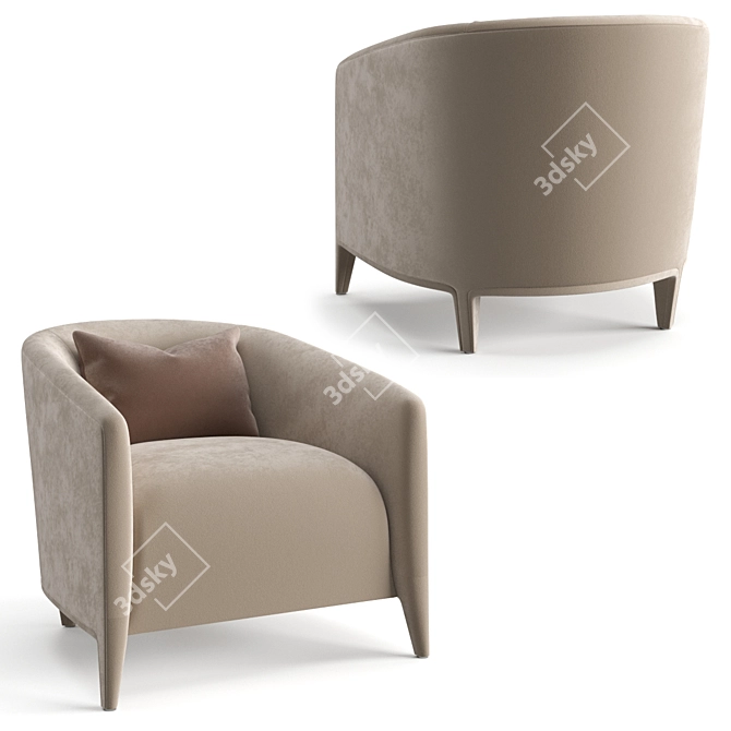 Luxurious Fendi Casa Sabrina: Elegant Armchair 3D model image 2