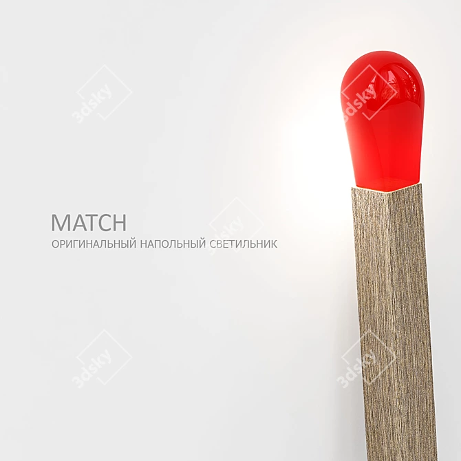 Scandinavian Matchstick Floor Lamp 3D model image 2