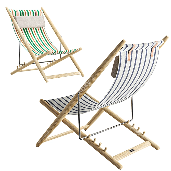 Sunset Serenity Beach Chair 3D model image 2