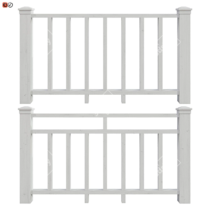 Handrail & Terrace Railing Set 3D model image 1