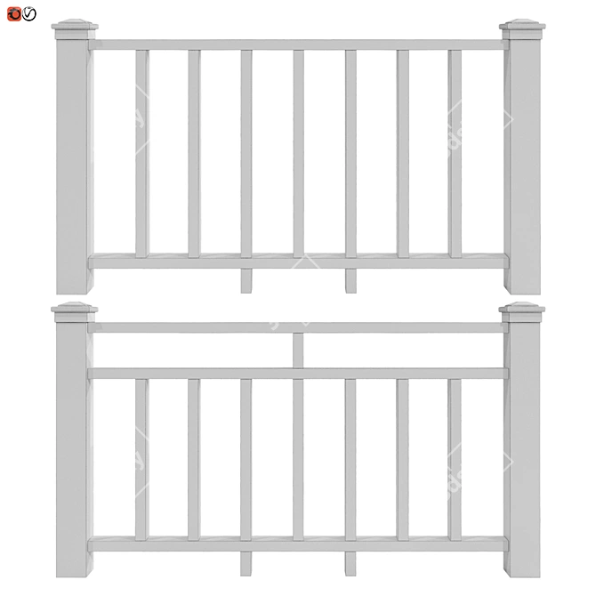 Handrail & Terrace Railing Set 3D model image 2