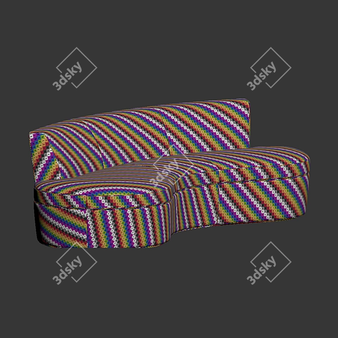 Elegant Curved Sofa by Casamilano 3D model image 4