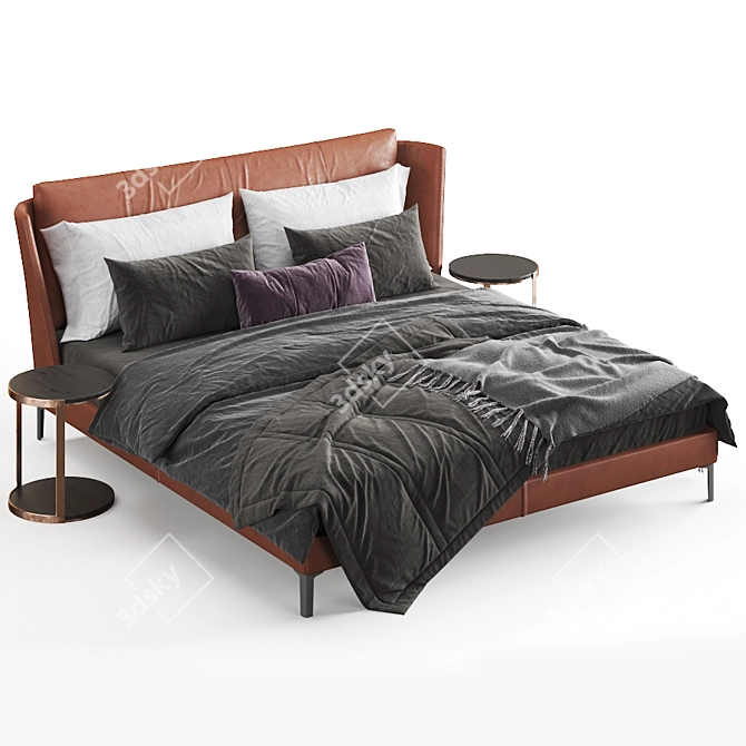 Luxury Bretagne Bed: Elegant Design 3D model image 15