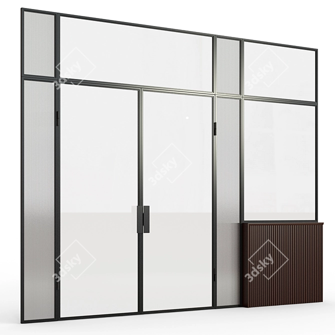 Sleek Glass Partition 8 3D model image 3