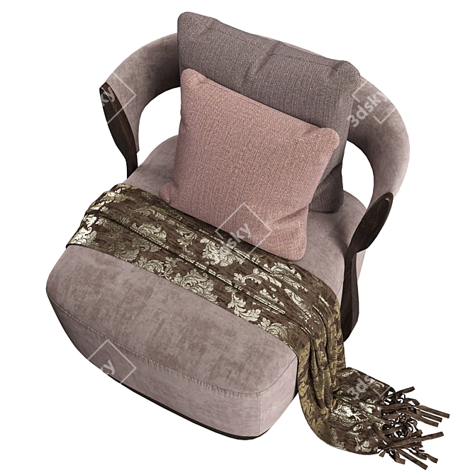 Elegant PR.696 Armchair: Stylish Comfort 3D model image 3