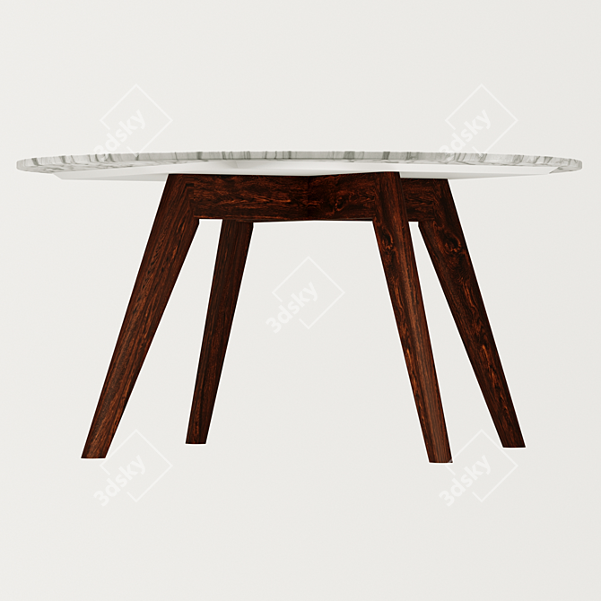 Mid-Century Charm: Riley Marble Coffee Table 3D model image 9