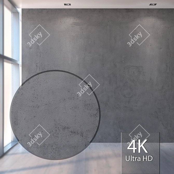 Seamless Concrete Wall Texture 3D model image 1