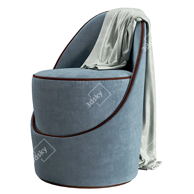 Elegant Art Déco Seating 3D model image 1