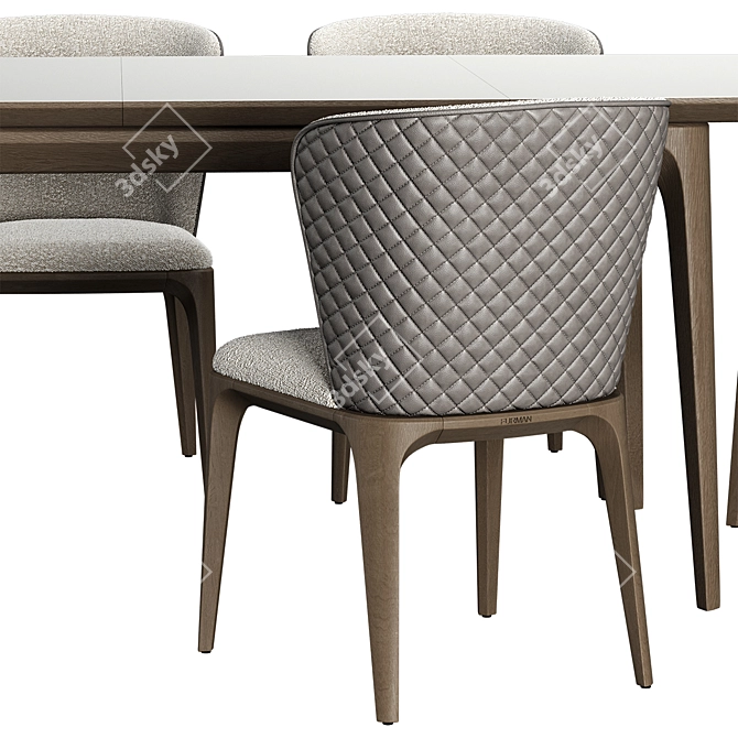 Convertible Dining Table Set 3D model image 3
