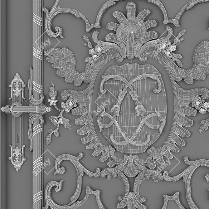 Elegant French Door - Elevate Your Space 3D model image 3