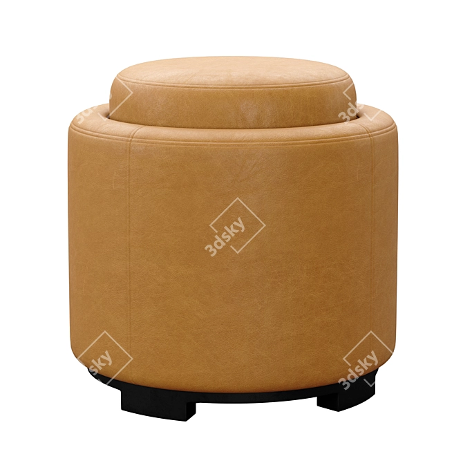 Safavieh Chelsea Leather Ottoman 3D model image 2