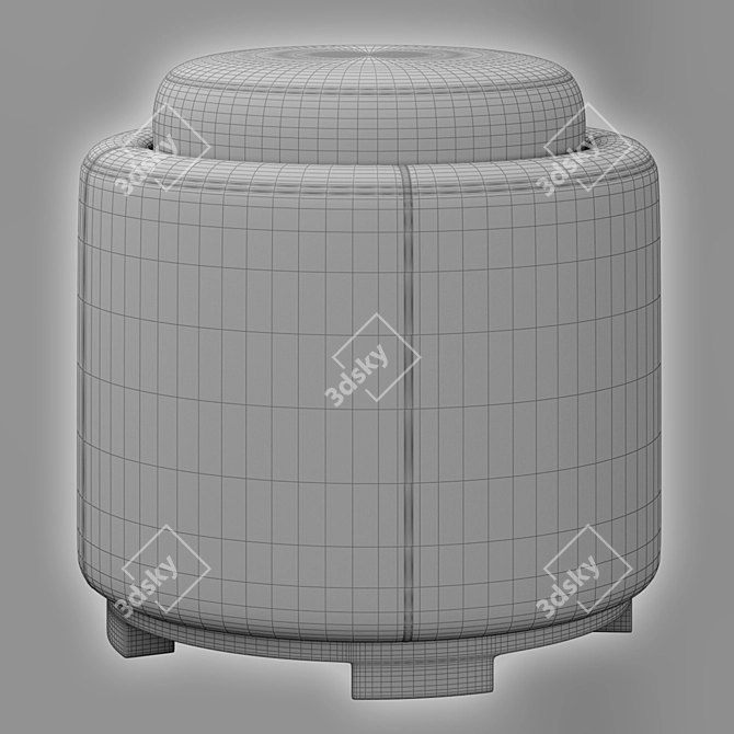 Safavieh Chelsea Leather Ottoman 3D model image 4