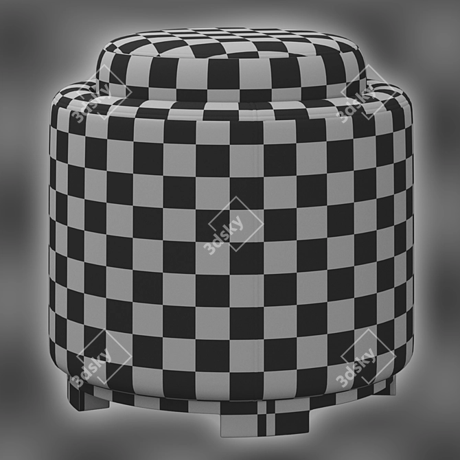Safavieh Chelsea Leather Ottoman 3D model image 5