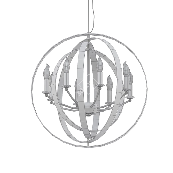 Elegant Rochelle Pendant Light 3D model image 2