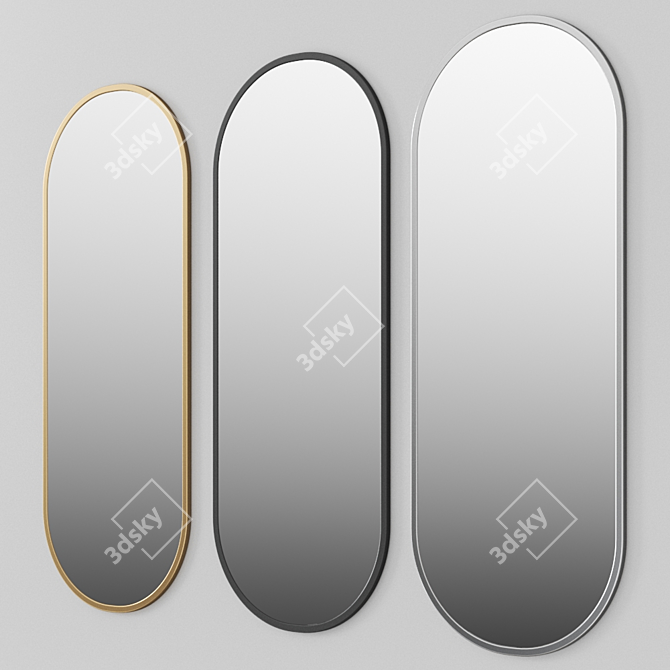 Goccia Oval Mirror: Elegant Wall-mounted Resin Beauty 3D model image 1