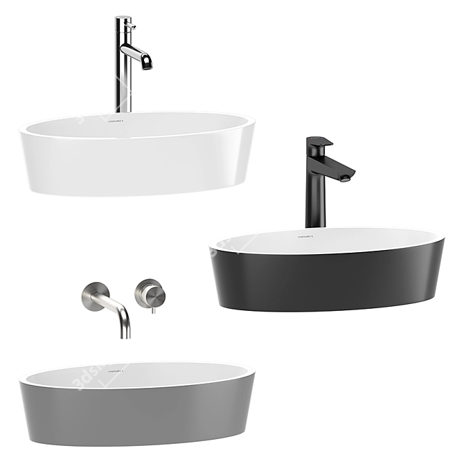 Omnires Siena Washbasin Set 3D model image 2