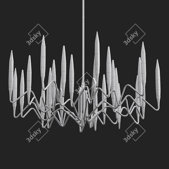 Golden Elegance: Il Pezzo 3 Round Chandelier 3D model image 2