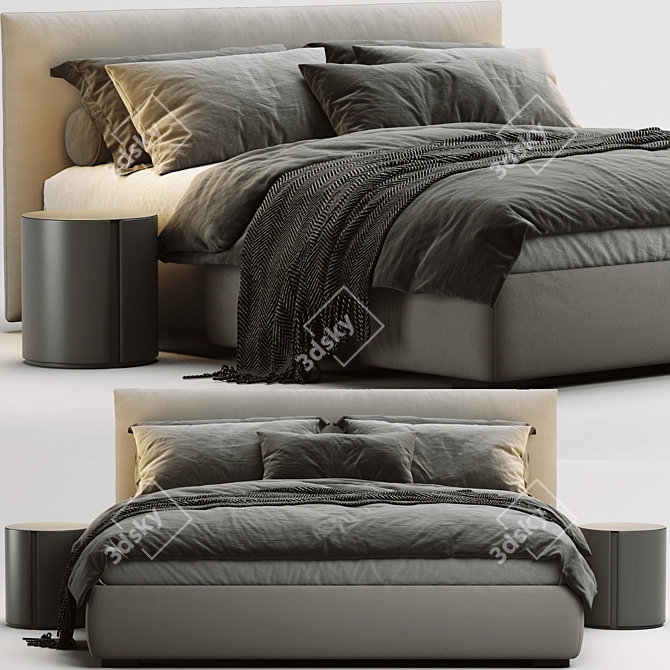 Elegant Meridiani Scott Bed 3D model image 1