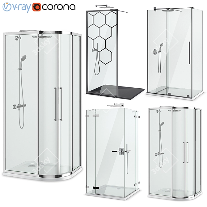 Title: Elite Shower Cubicles by Radaway & Ideal Standard 3D model image 1
