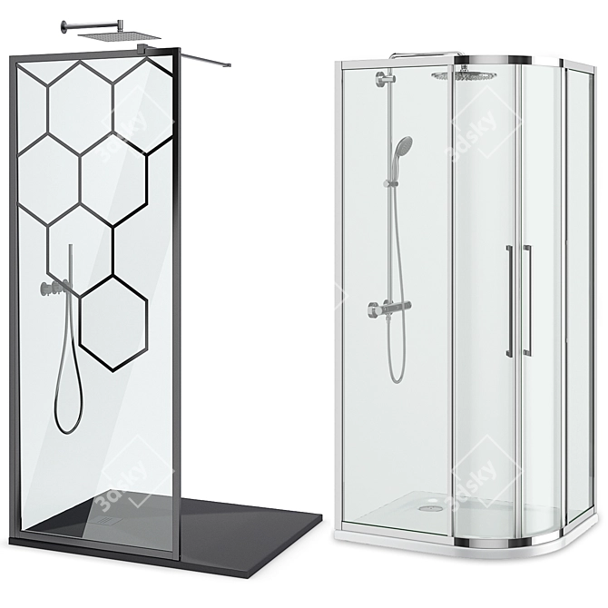 Title: Elite Shower Cubicles by Radaway & Ideal Standard 3D model image 3