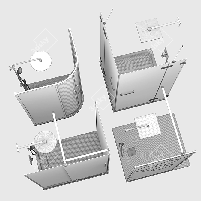 Title: Elite Shower Cubicles by Radaway & Ideal Standard 3D model image 7