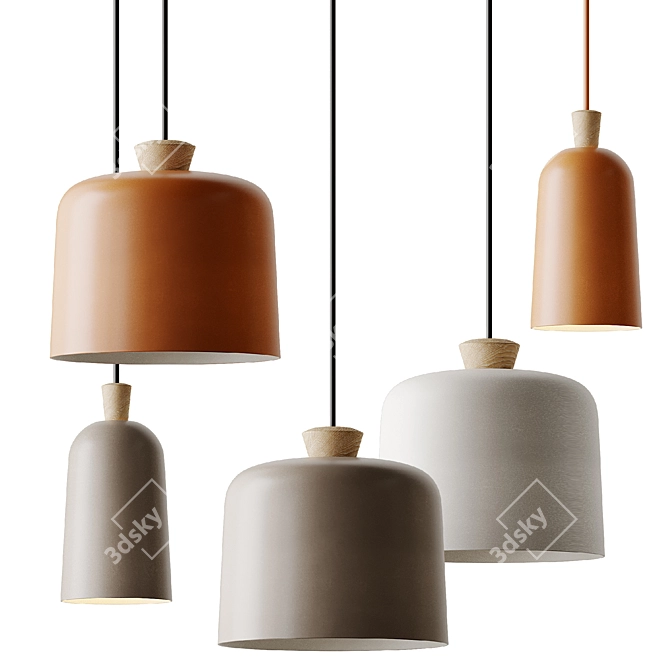 Pastel Macaron Pendant Light 3D model image 1