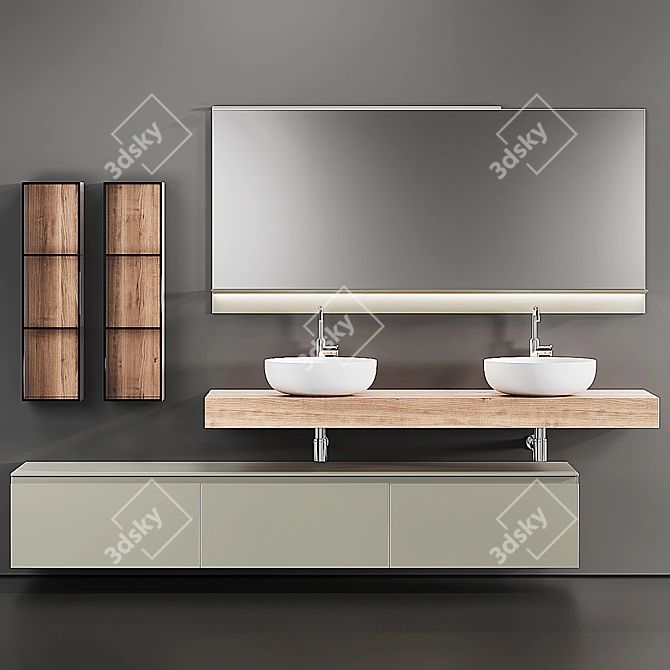 Edone Modern Wall-Mounted Vanity 3D model image 6