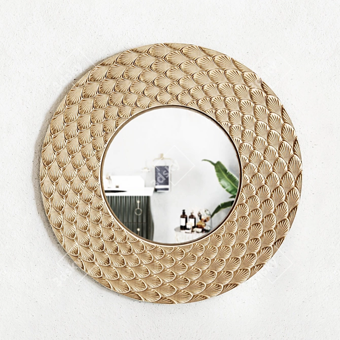 Elegant Reflective Decor Mirror 3D model image 4