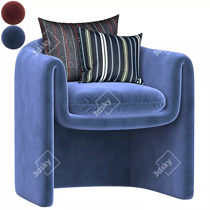 Elegant Modern Armchair 3D model image 2