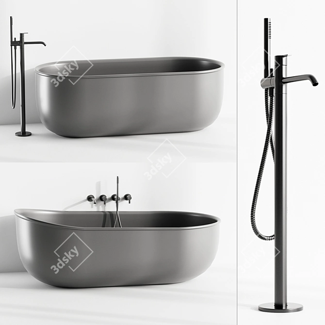 Sleek Arc 2 Shower Tray 3D model image 1