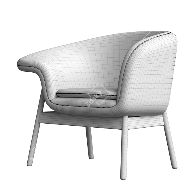 Modern Home Office Accent Chair 3D model image 3