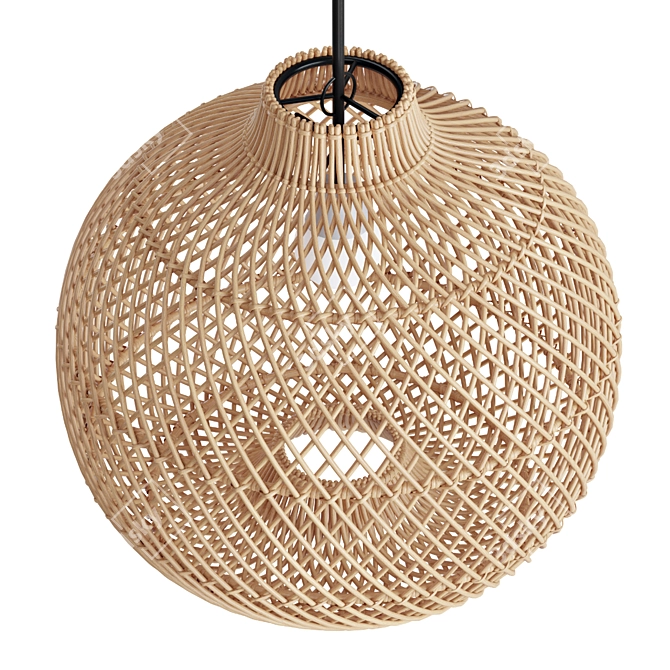 Kanawa Handmade Rattan Lampshade 3D model image 4