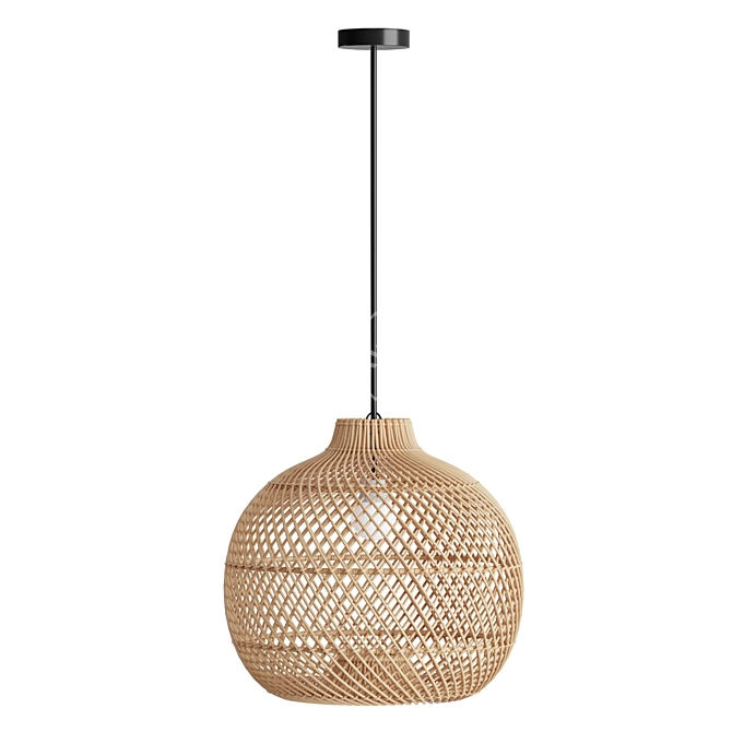 Kanawa Handmade Rattan Lampshade 3D model image 5