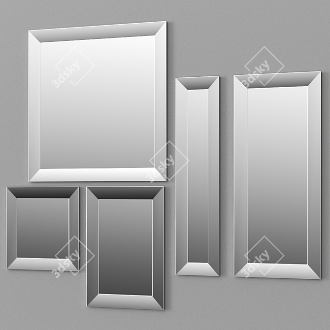 Trapezio Freestanding Mirror Set by Riflessi 3D model image 1