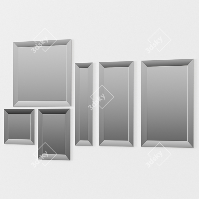 Trapezio Freestanding Mirror Set by Riflessi 3D model image 2