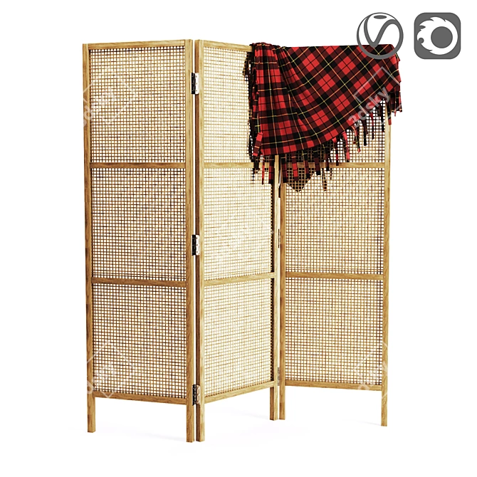 Title: Bamboo Masaya Weave Room Divider 3D model image 1