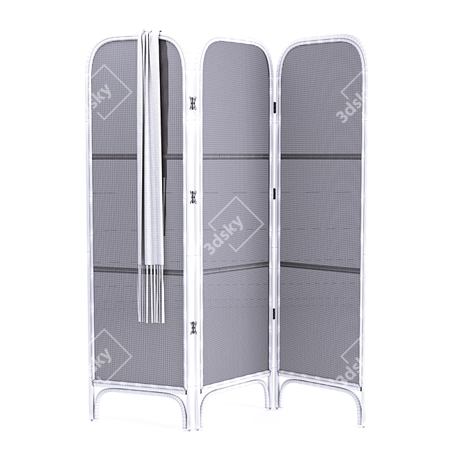 Title: Vintage Charm Rattan Screen 3D model image 2