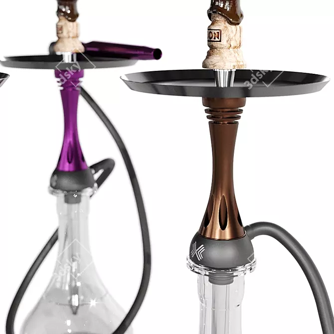 Alpha Hookah Model X: Premium Shisha Experience 3D model image 4