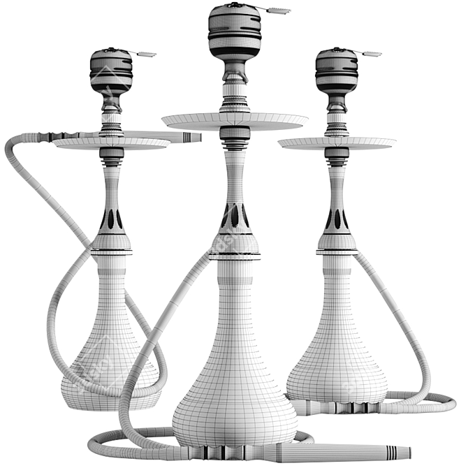 Alpha Hookah Model X: Premium Shisha Experience 3D model image 9