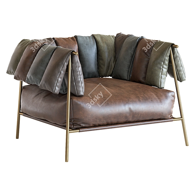 Contemporary Italian Armchair: Tirella by Bonaldo 3D model image 1
